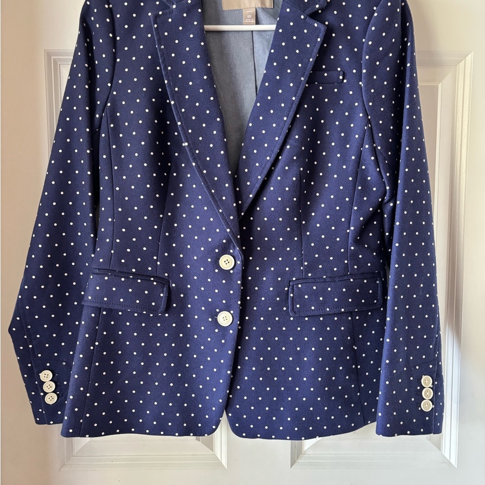 Banana Republic Blue and White Polka Dot Blazer